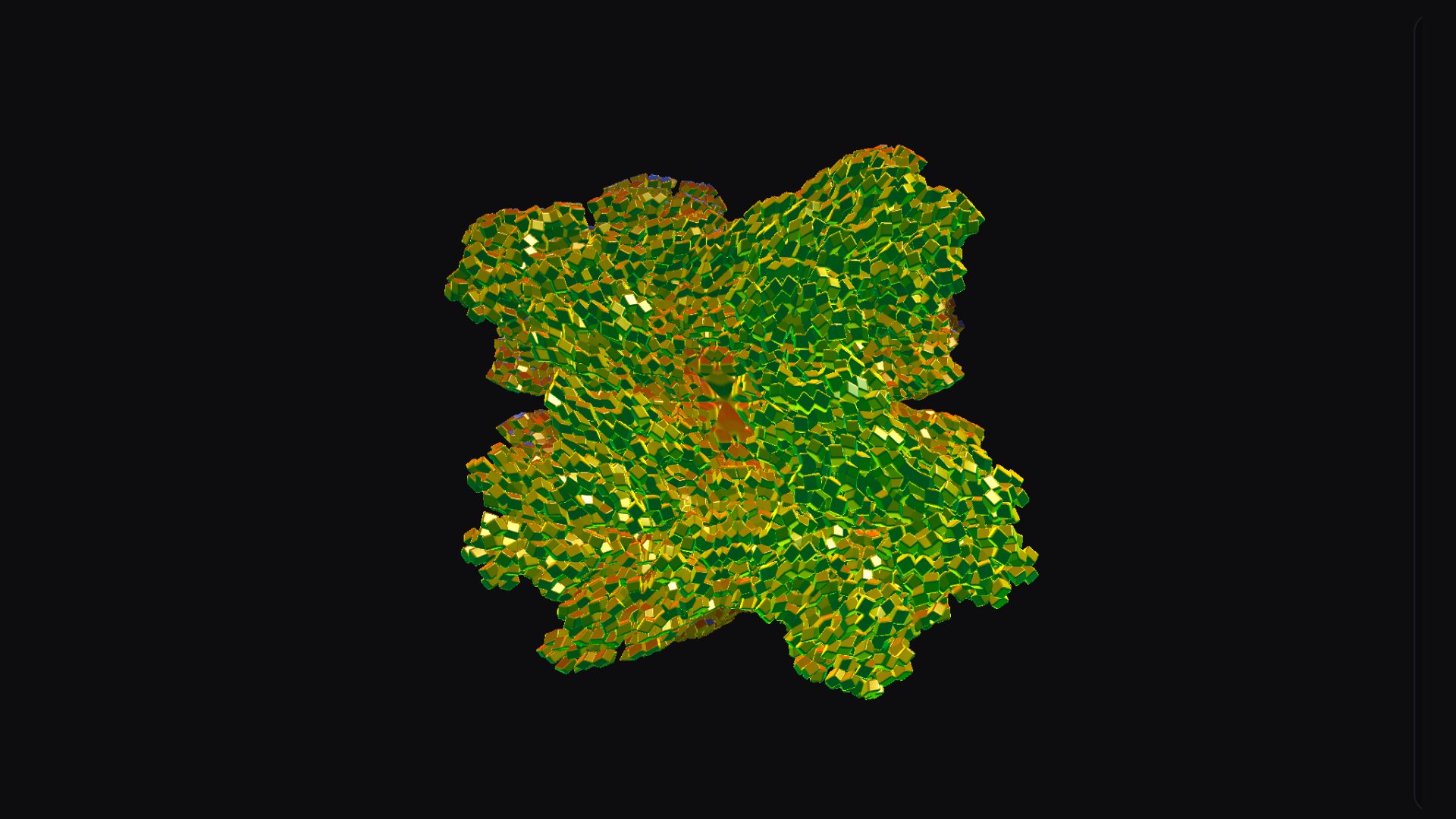 WebGL shader in green and gold