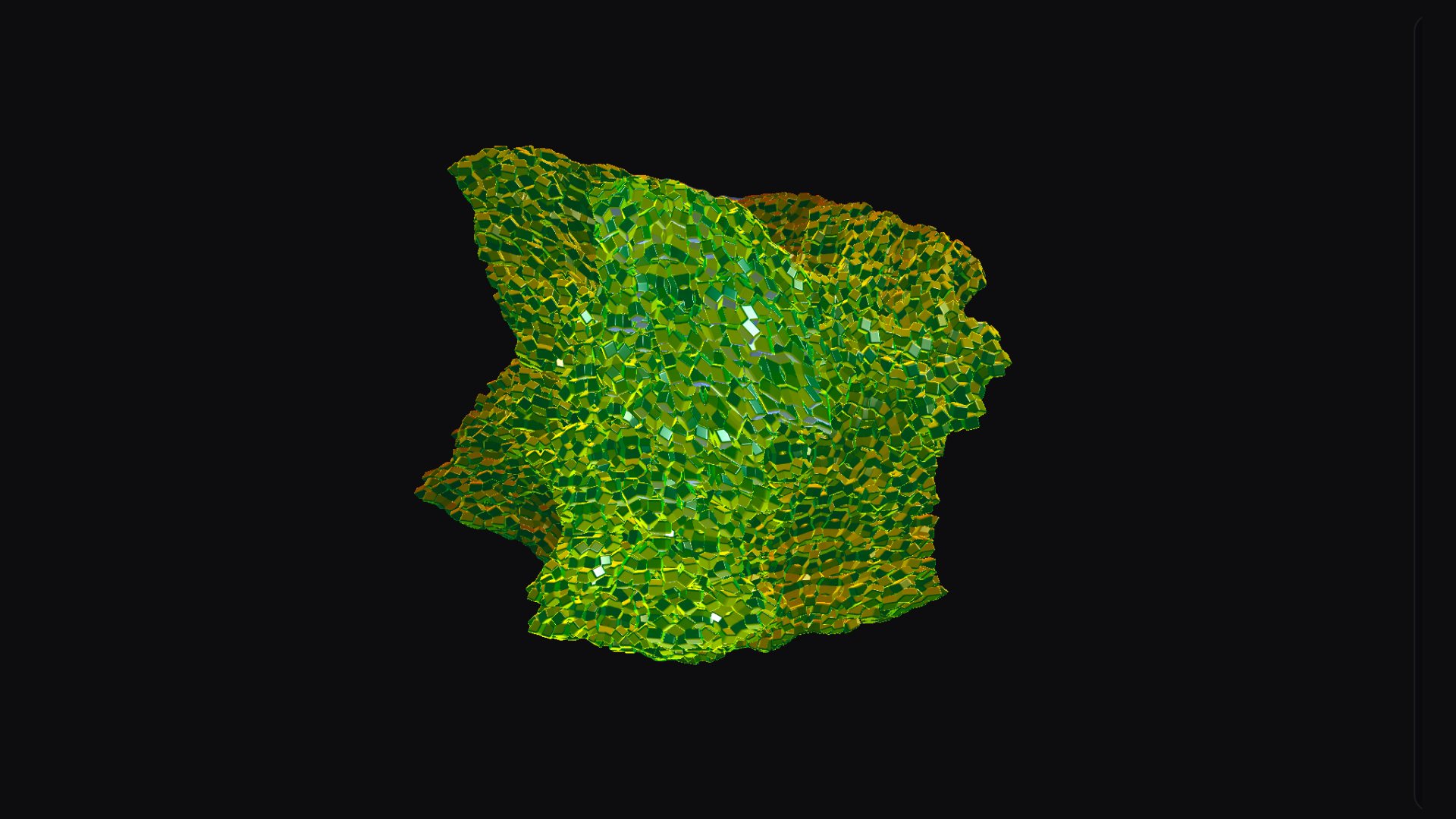 WebGL shader in green and yellow