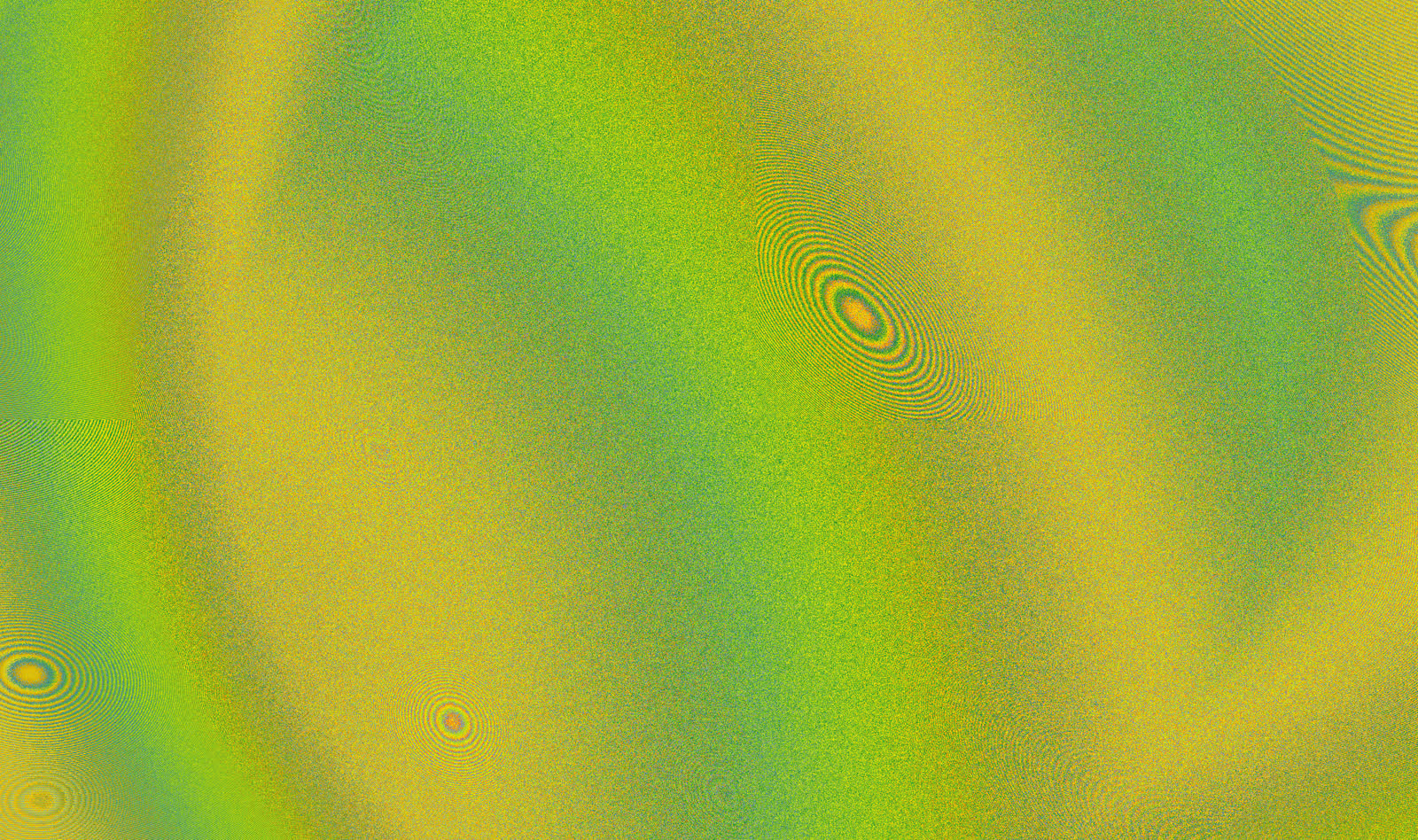 Generative graphic in green and yellow with concentric ripples
